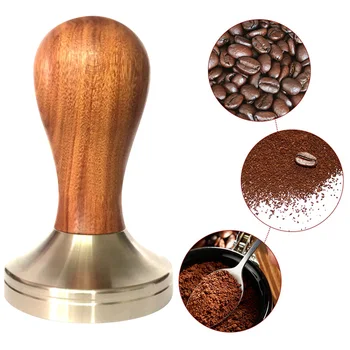 

Wooden Espresso Coffee Tamper 51mm/58mm Stainless Steel Flat Base MU8669
