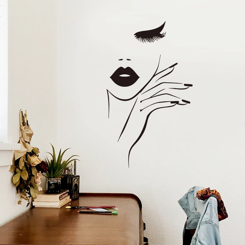 Spa Nagel Mania8Re Haar Salon Bacchetta Modalità Biciclkleber Frau Wimpern Studio Bacchetta Biciclkleber Vinile Home Fenster Decor Abnehmbare P508