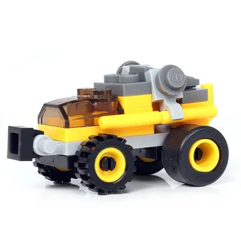 

Children Mini Racing Car Assembling Building Blocks Engineer Forklift Navy Drilling Roller Building Blocks Kids Educational Toys