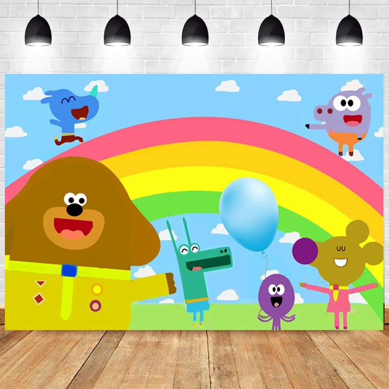 

Hey Duggee Photography Backdrop Kids Happy Birthday Party Cutomized Children Photo Background Banner Photocall Decoration