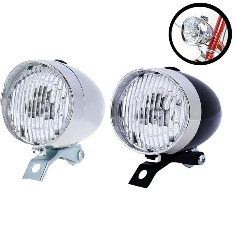 

Bicycle Headlights Mountain Bike Retro Headlights 3LED Cycling Lights Front Lights Night Riding Equipment Black