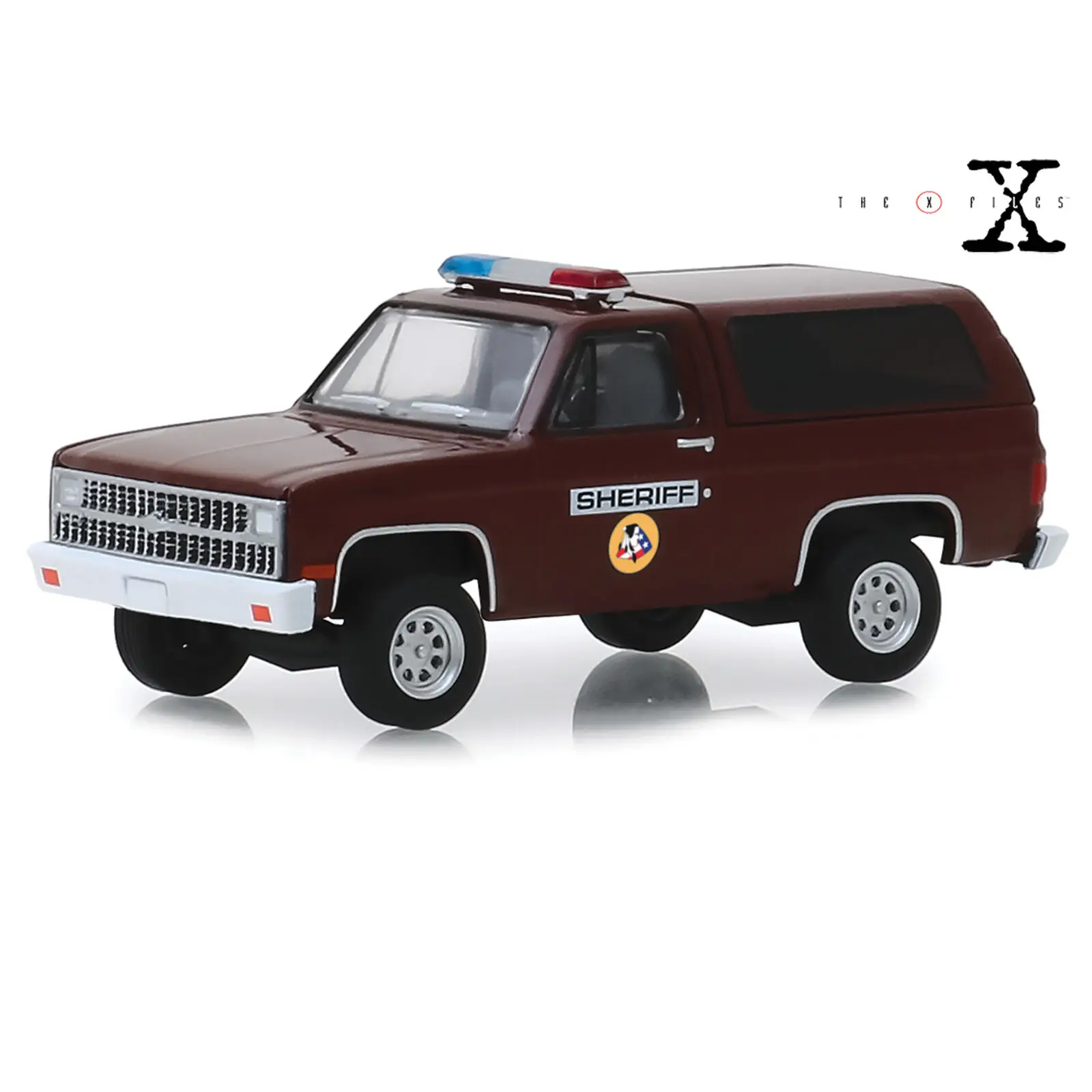 Зеленый светильник 1: 64 X-pilles 1981 Chevrolet K-5 Sheriff Blazer бутик сплава автомобиля игрушки для детей Модель оригинальная коробка