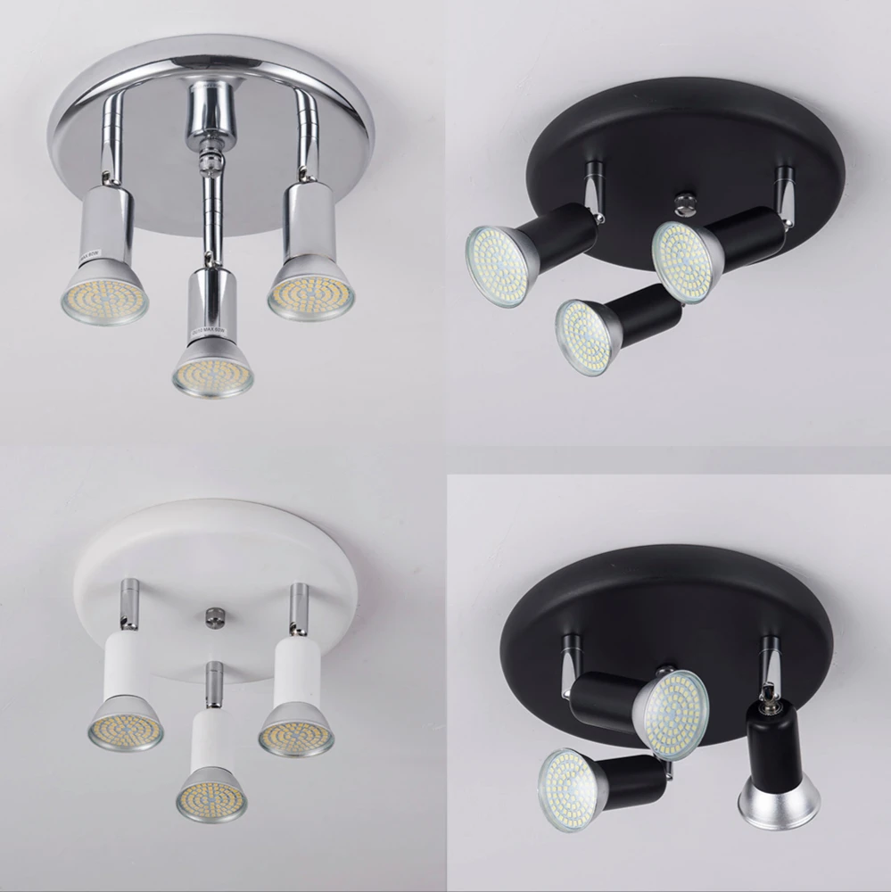 

Modern Led Ceiling Lights Adjustable 3 Heads Rotatable Showcase Corridor Ceiling Lamp Led Bedroom Living Room Lights GU10 9W