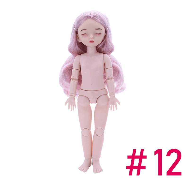 Новые куклы 22 шарнирная кукла Спящая BJD кукла без макияжа длинные волосы 28 см нормальное тело голый DIY игрушки для девочек Рождественский подарок,игрушки куклы кукла лол куклы лол куклы для девочек bjd кукла кукла - Цвет: doll-12