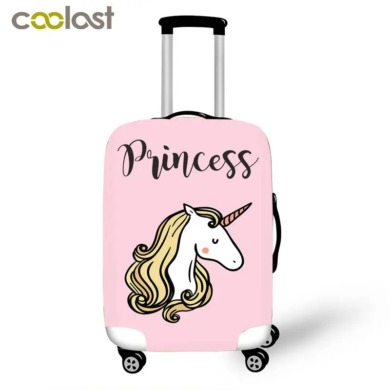 Мультяшный Единорог толстые эластичные багажные Защитные Чехлы розовая