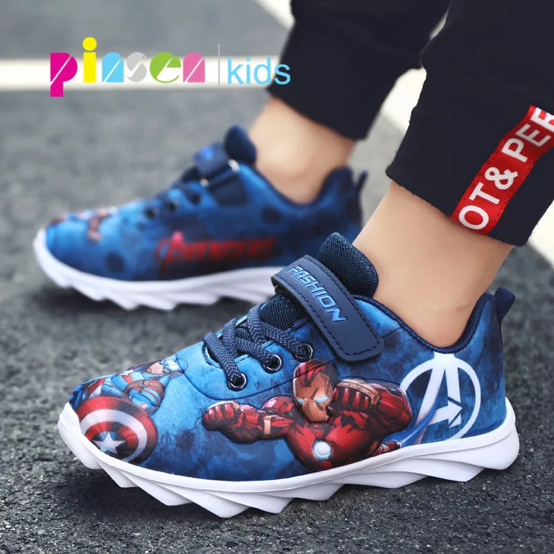 

2019 Autumn Kids Shoes Boys Sneakers Girls Fashion iron Man Chiildren Shoes For Boy Casual Sport Child Shoes Chaussure Enfant