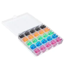 

25Pcs/set Color Transparent Sewing Machine Bobbins Spools Empty Bobbins Spools Plastic Storage Box Home Sewing Accessories Tools