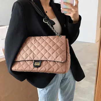 

2021 Autumn New Tote Bag For Women Oxford Cloth Big Capacity Handbags Classic Wild Messenger Shoulder Bags Quilted Crossbody Bag