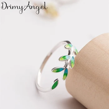

Wholesale Real 925 Sterling Silver Leaf Rings For Women Big Antique Rings Finger Jewelry High Quality