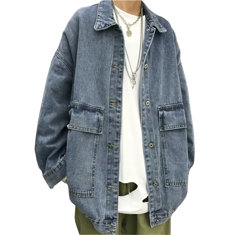 

Куртка женская джинсовая в стиле Харадзюку, однобортная Повседневная Верхняя одежда с карманами, винтажный Топ, G893, весна-осень