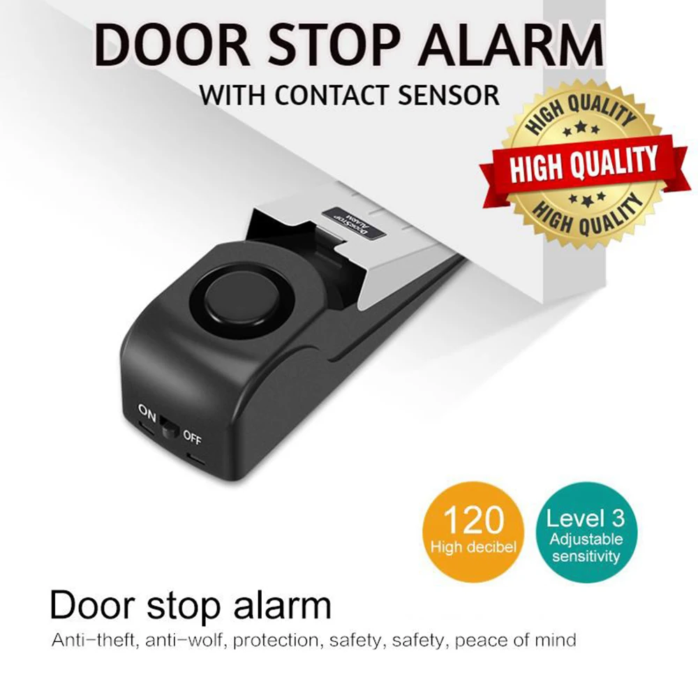 Door Stopper Alarm, Siren Door Safety Wedge Anti Break-In Door Personal self-defense necessities when traveling at home