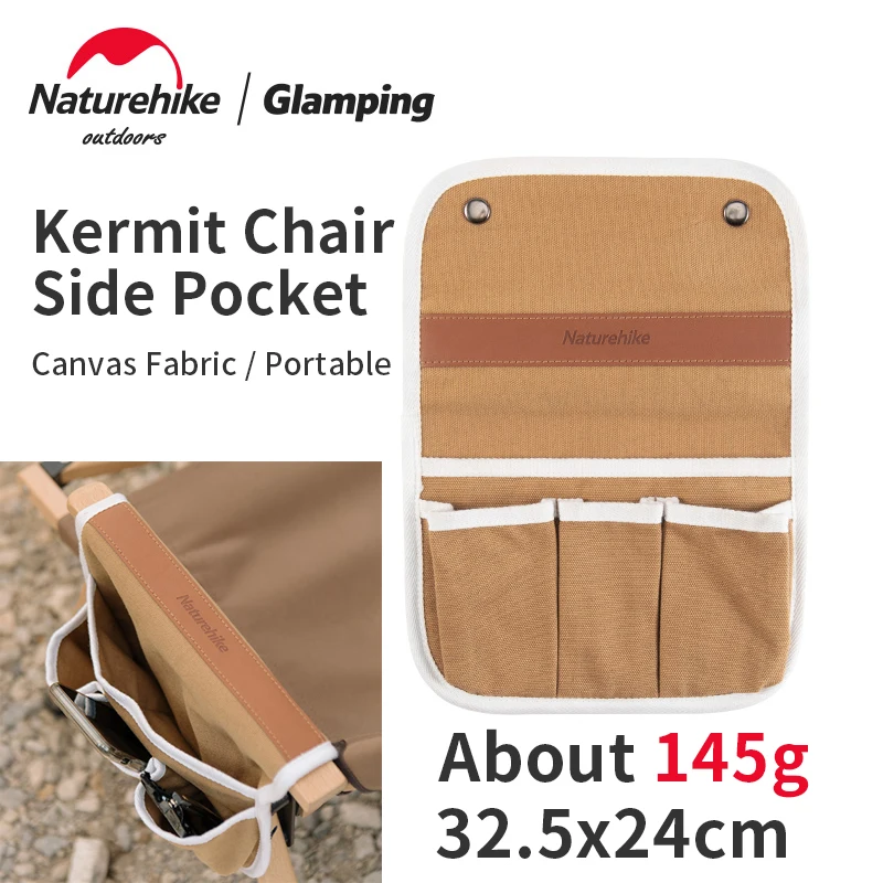 

Naturehike Camping Chair Side Storage Bag Outdoor Furniture Accessories 145g Portable Multi Pocket Armchair Canvas Hanging Bag