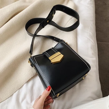 

2020 New Women's Bag Fashion Casual Shoulder Messenger Bag Pure Color PU Women's Bag Women's Bag Mobile Phone Bag