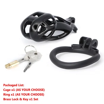 2021 MAMBA Cage Set Lightweight Male Custom Curved Chastity Device Kit Penis Ring Cock Ring Cobra Cages Trainer Belt Sex Toys 6