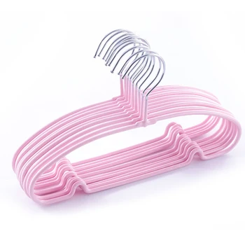 

10pcs Hanger Coat Practical Drying Rack Groove Design Rustproof Home Storage Candy Colored Durable Anti Skid Children Clothes