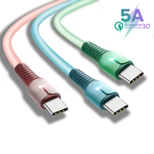 

5A Liquid Silicone Cable LED Micro USB Fast Charging Data Cord USB Type C Charge Wire For iPhone 11 12 Pro Max Xiaomi 11 Huawei