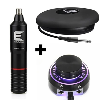 

Professional Tattoo Kit Rotary Tattoo Machine Pen Strong Quiet Motor With Aurora-I Tattoo Power Supply Round Tattoo Foot Pedal