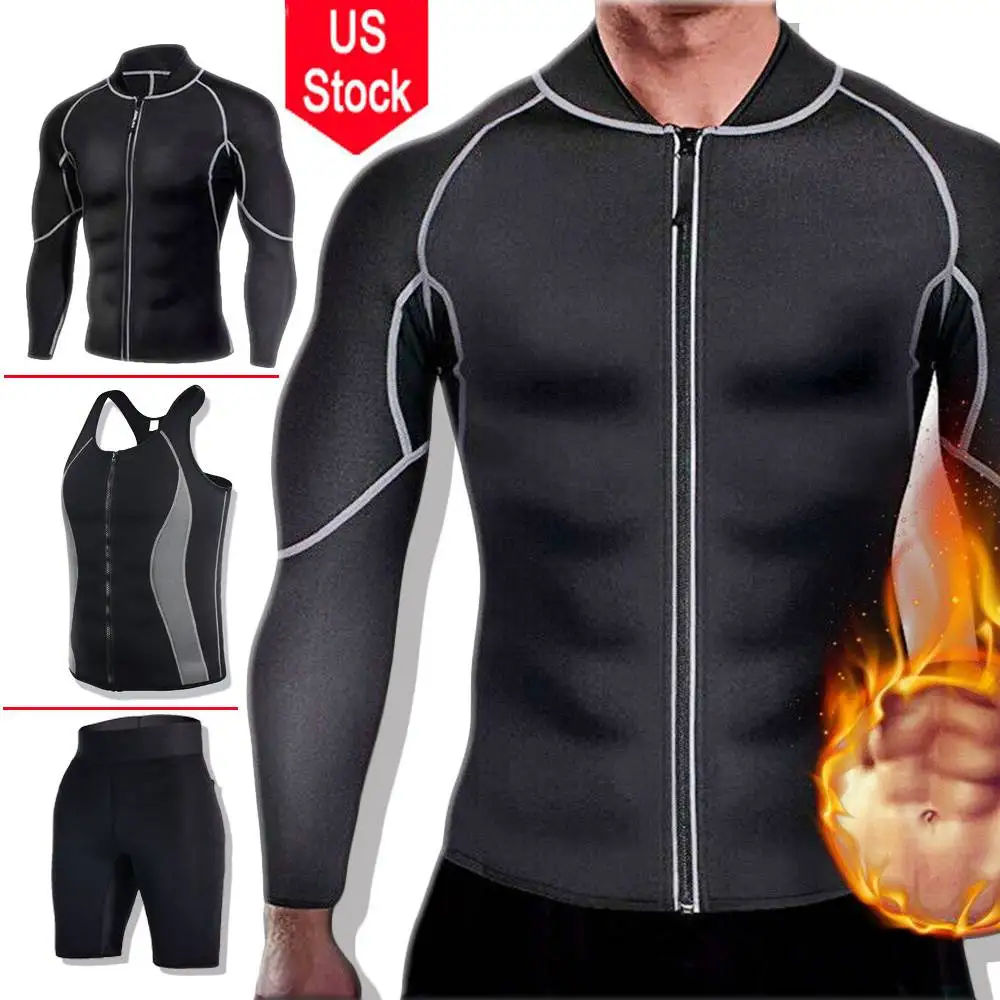 Men's Slim Body Shaper Neoprene Sweat Vest Sauna Suit Weight Loss ...