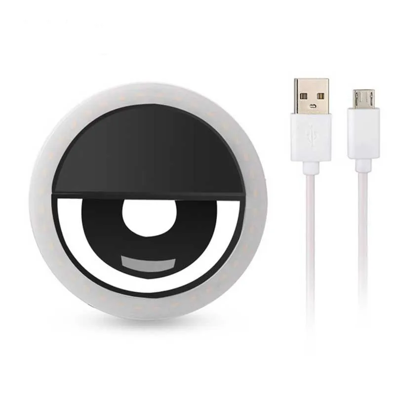 As the show Rovtop USB зарядка светодиодный кольцевой светильник для селфи для Iphone дополнительный светильник ing Selfie увеличивающий заполняющий светильник для телефонов - Цвет: As the show