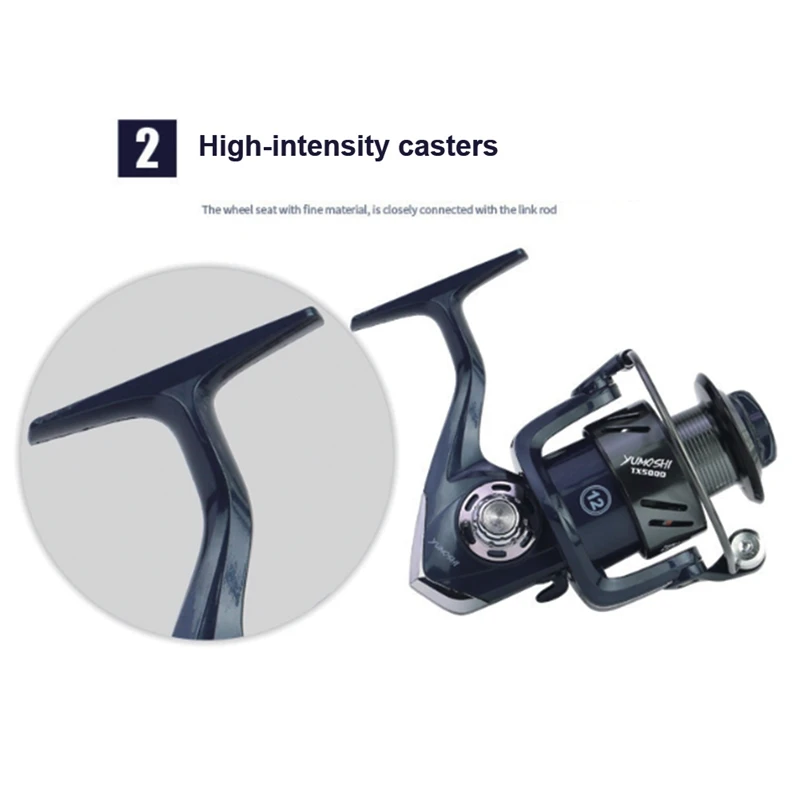 5.2:1 Fishing Reel Pre-Loading Spinning Wheel 3000-7000 Aluminum Alloy Line Winder Durable Lightweight Fishing Supply
