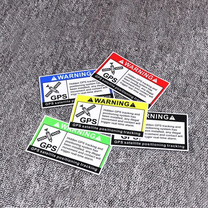 

CDCOTN 5pcs /Set Car Decal Warning Sign GPS Satellite Positioning Tracking Anti-theft Stickers Reflective Waterproof Car Sticker