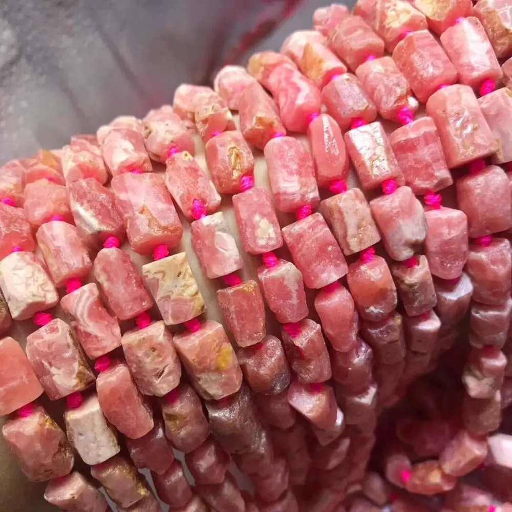 

Родохрозит, розовый столб, граненый, натуральный для изготовления ювелирных изделий, ожерелья, 38 см, FPPJ, оптовая продажа, бусины россыпью