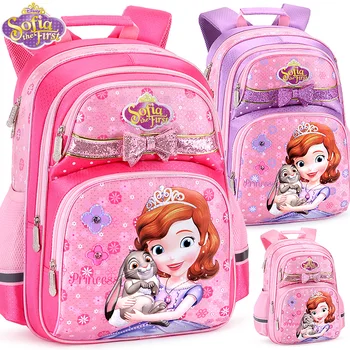 

Sofia the first girls school bags pupil primary school student grade 1-3-4 burden alleviation school backpack bags for girls