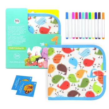 

Hot Sale PVC Portable Soft Chalk Board Drawing Toy Learning Education Portable Board With 3612 pcs Water Chalk DIY Drawing Book