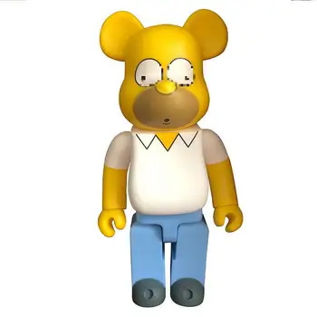 

Street Style Figure 400%Hot Sale Bear Bricky Homer Flash PVC Action Figure Toy Collection Model Decoration