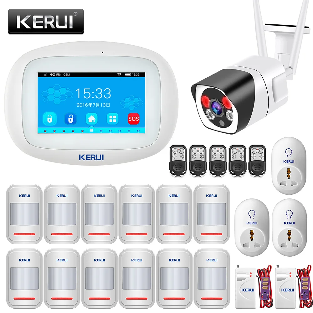 KERUI System alarmowy wi-fi GSM K52 4.3 Cal w pełni dotykowy ekran bezpieczeństwo w domu Buglar System alarmowy inteligentny pilot aplikacji sterowania KERUI System alarmowy wi-fi GSM K52 4.3 Cal w pełni dotykowy ekran bezpieczeństwo w domu Buglar System alarmowy inteligentny pilot aplikacji sterowania