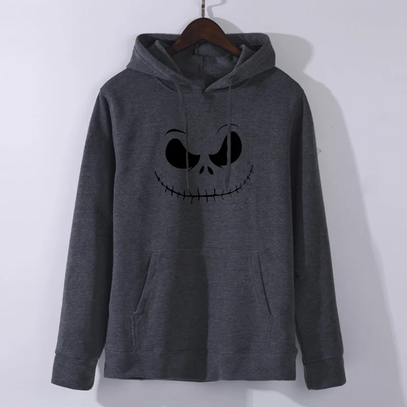 Новое поступление Jack Skellington, мужские толстовки, новинка, весна-зима, Мужская толстовка, Кошмар перед Рождеством, толстовки, Мужская Уличная одежда - Цвет: Dark grey