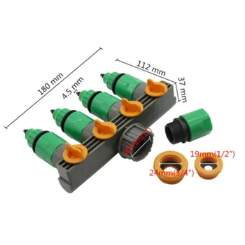 

4 Way Garden Water Tap Adaptor Hose Splitter Quick Connectors Garden Watering