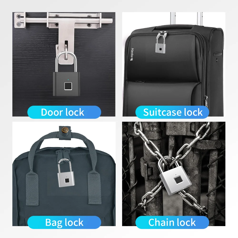 TELESIN замок с отпечатком пальца, без ключа, USB, перезаряжаемый, умный замок, быстрая разблокировка, цинковый сплав, металл, безопасность для двери, багажная сумка