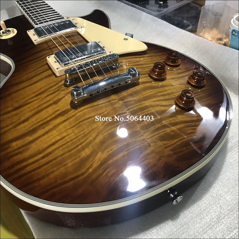 

Factory Outlet 6 string electric guitar, tiger maple veneer, abalone flower pot inlay, customizable electric guitar