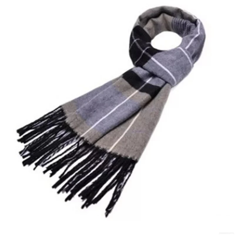 Autumn and winter new men's scarves warm Korean plaid imitation cashmere wild classic men and women scarf Shawl