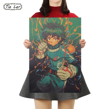 

TIE LER Anime Character Kraft Paper Poster Cafe Bars Kitchen Decor Vintage Cartoon Posters Adornment Wall Stickers 50.5X35cm