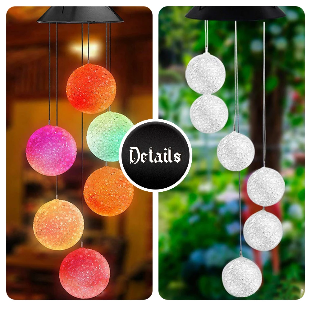 solar garden lanterns LED Solar Power Wind Chime for home decoration and gifts Waterproof  Christmas Windbell Light garden balcony outdoor Xmas Decor solar wall lights