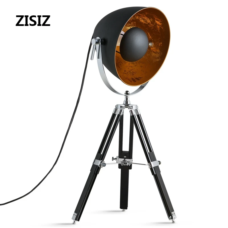 

Luminaria de mesa Nordic Art Three-legged LED Table Lamp for Bedroom Industrial Retro Black White Office Table Light Fixtures