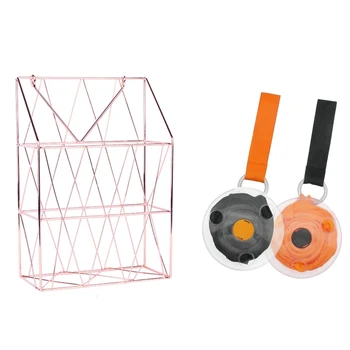 

Reusable Shopping Bag with Storage Case Shopping Bags Black and Orange & Wall Hanging Storage Basket Metal Rose Gold
