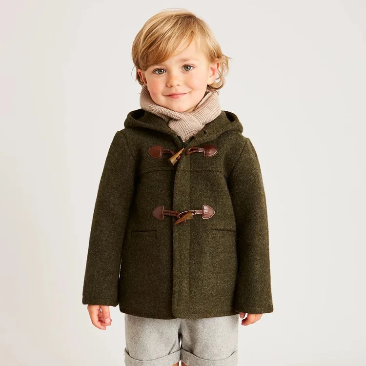 

Woolen Coat for Kid, Autumn and Winter Children's Coat, Boys 'thickened Windbreaker, Baby Sports Hat.