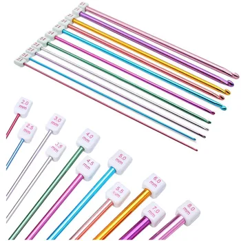 

11Pcs/pack Tunisian Afghan Crochet Hooks Multicolor Aluminum Knitting Needles Hook 2.0 mm to 8.0 mm Multicolour Crochet Hook