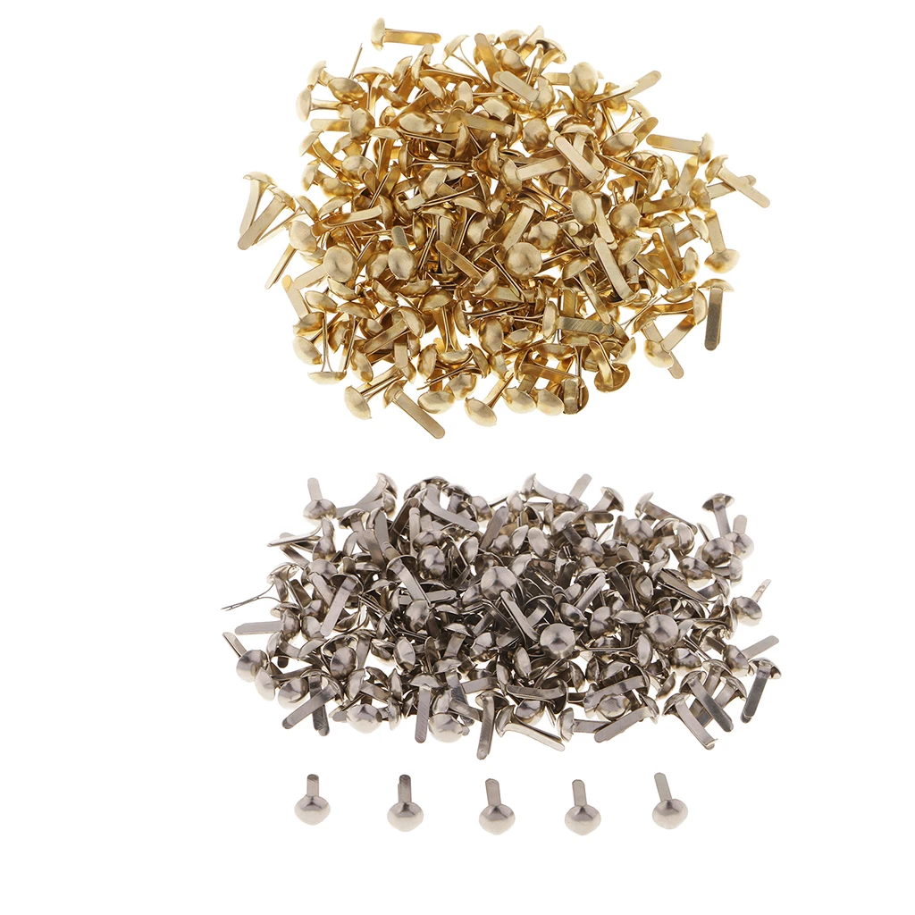 400pcs Mini Decorative Round Head Split Pins Metal Brads for Scrapbooking Paper Craft