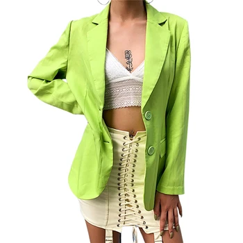 

Hirigin Women Slim Casual Blazer Jacket Top Outwear Long Sleeve Career Formal Long Coat