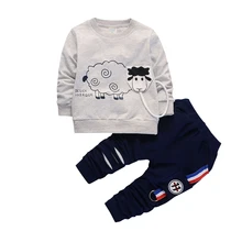 Новое поступление осень комплекты для мальчиков Детский спортивный костюм детский спортивный костюм Обувь для девочек Футболка штаны; Детский свитшот с рисунком Повседневная одежда