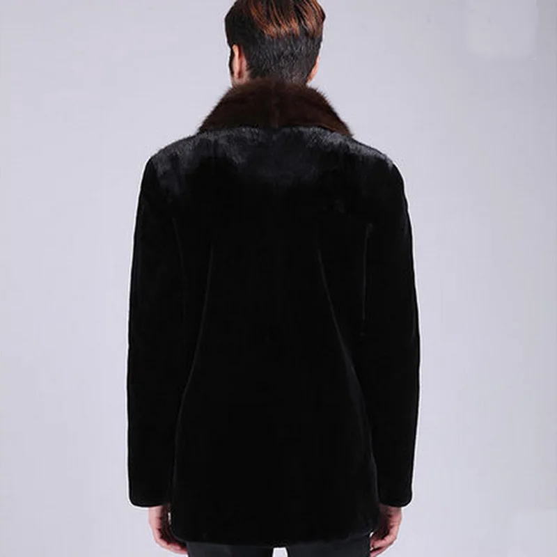 

New Style Men's Faux Marten Overcoat Men's Whole Mink Men's Fur Clothing Business Faux Fur Clothing Coat