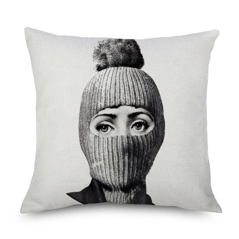 Европейский Винтажный Чехол на подушку rosenthal Piero fornasetti с рисунками для лица, чехлы на подушку с красными губами и глазами, льняной Чехол на подушку для спальни - Цвет: A