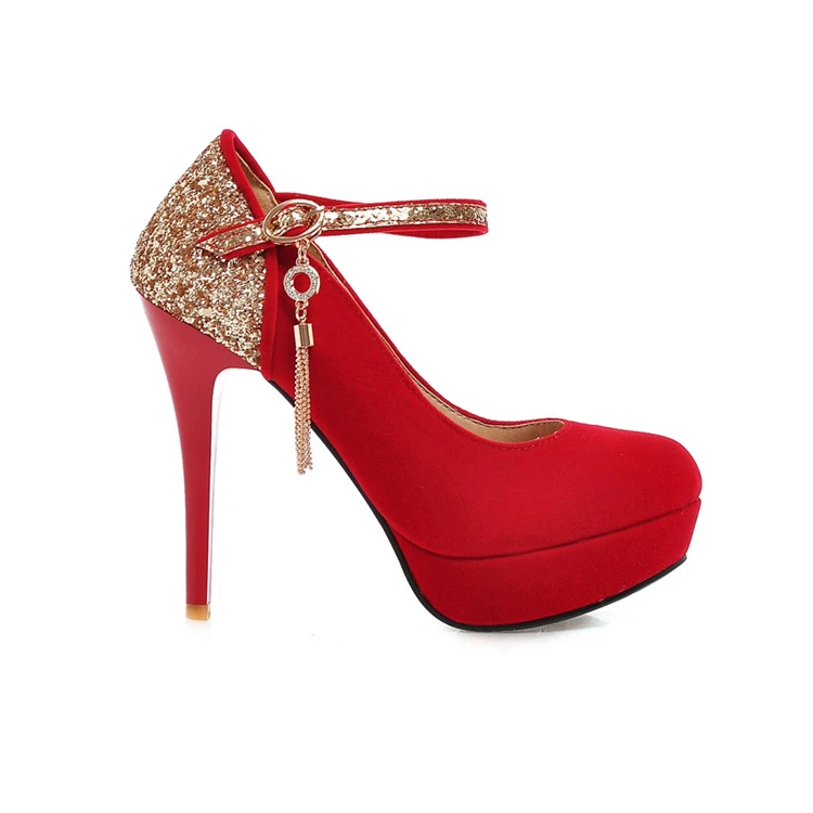 Г. Новые весенне-летние женские свадебные красные туфли свадебные туфли на очень высоком каблуке-шпильке красного цвета большие размеры, тонкие туфли