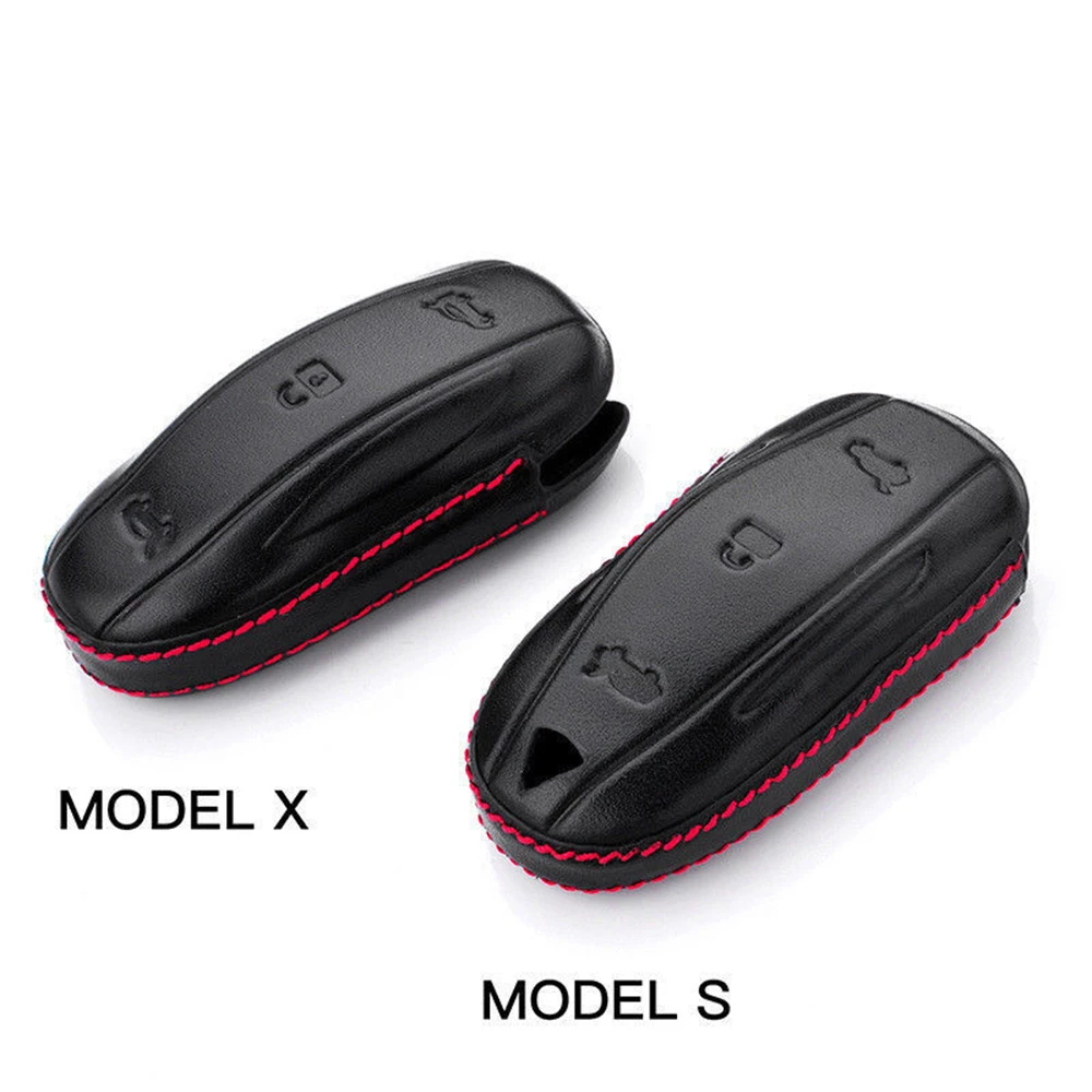 

Car Entry Full Protector Smart Remote Key Case Key Fob Holder Cover Leather Keyless for Tesla Model S