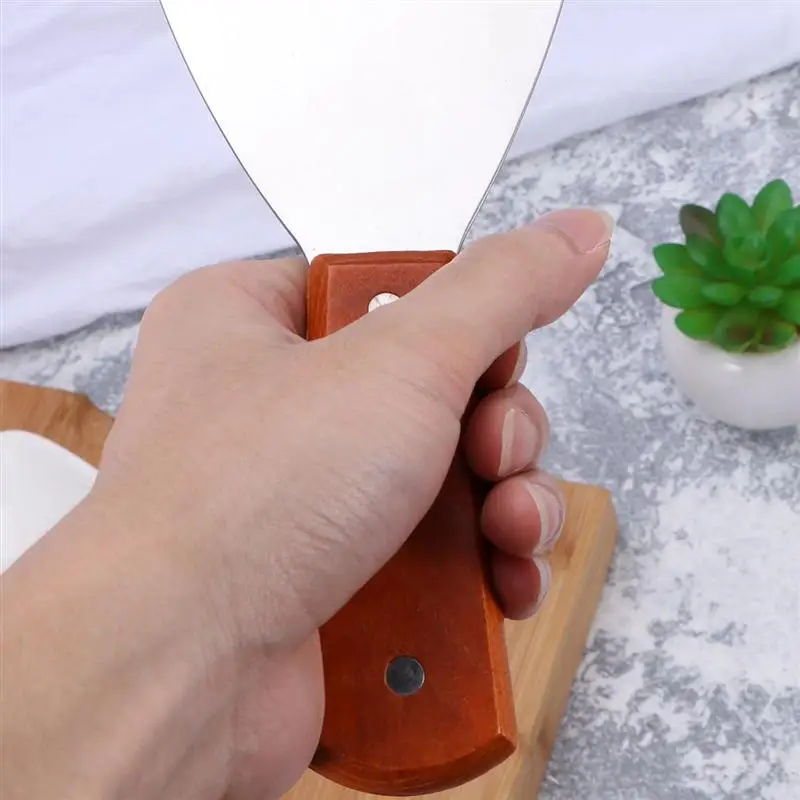 2pcs Small Skewer Shovel Portable Household Western Baking Tool Stainless Steel Triangular Steak Shovel