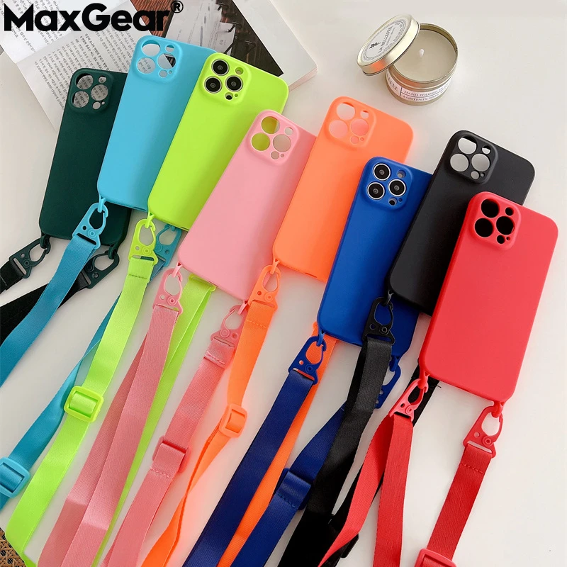 iphone 11 Pro Max clear case Liquid Silicone Crossbody Lanyard Phone Case For iPhone 13 12 11 Pro Mini X XR XS Max SE 2020 7 8 Plus TPU Hang Strap Rope Cover leather iphone 11 Pro Max case